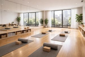 découvrez comment créer un studio de yoga à montréal alliant parquet en bambou, miroirs muraux et solutions de rangement pour un espace zen et fonctionnel.